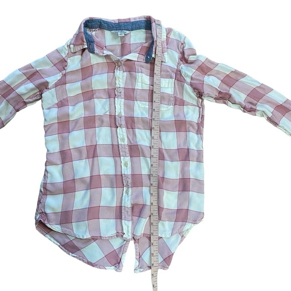 Lucky Brand Women’s Pink White Plaid Button Down Blouse Women’s Small - Picture 8 of 9